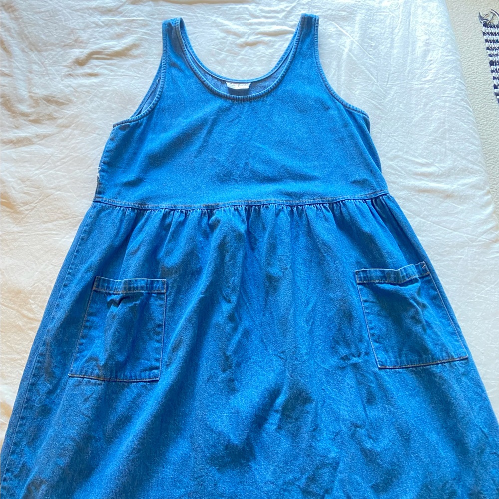 Blue Denim Sleeveless Dress